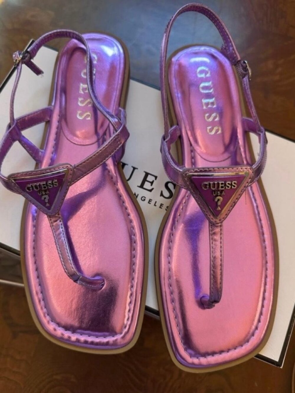 Guess Women's Purple and Pink Sandals